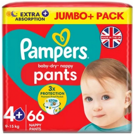 Pampers Pants 4+ (9-15kg) 66vnt.